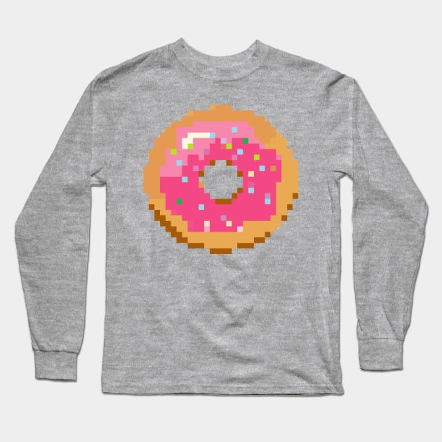 Pixel Doughnut Long Sleeve T-Shirt by Prettyinpinks